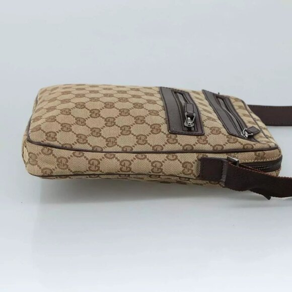 GUCCI GG Canvas Shoulder Bag Beige Gold - Picture 12 of 16